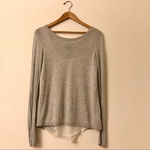 Express Scoop Neck Open Back Gray Sweater